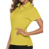 imageTBMPOY Womens Golf Polo Short Sleeve Shirts Lightweight Moisture Wicking Collared T Shirt Quick Dry 4ButtonD28lemon Yellow