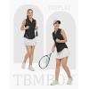 imageTBMPOY Womens Golf Shirts Sleeveless Collared Polo Tank Top UPF 50 Quick Dry Tennis VNeck Ladies SportsBlack