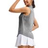 imageTBMPOY Womens Golf Shirts Sleeveless Collared Polo Tank Top UPF 50 Quick Dry Tennis VNeck Ladies SportsDark Grey