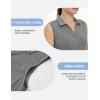 imageTBMPOY Womens Golf Shirts Sleeveless Collared Polo Tank Top UPF 50 Quick Dry Tennis VNeck Ladies SportsDark Grey