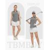 imageTBMPOY Womens Golf Shirts Sleeveless Collared Polo Tank Top UPF 50 Quick Dry Tennis VNeck Ladies SportsDark Grey