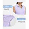 imageTBMPOY Womens Golf Shirts Sleeveless Collared Polo Tank Top UPF 50 Quick Dry Tennis VNeck Ladies SportsLight Purple