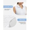 imageTBMPOY Womens Golf Shirts Sleeveless Collared Polo Tank Top UPF 50 Quick Dry Tennis VNeck Ladies SportsWhite