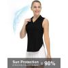 imageTBMPOY Womens Golf Sleeveless Polo Collared Tennis Tank Tops Shirts UPF 50 Sun Protection Quick Dry AthleticBlack