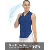 imageTBMPOY Womens Golf Sleeveless Polo Collared Tennis Tank Tops Shirts UPF 50 Sun Protection Quick Dry AthleticBlue
