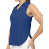 imageTBMPOY Womens Golf Sleeveless Polo Collared Tennis Tank Tops Shirts UPF 50 Sun Protection Quick Dry AthleticBlue