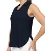 imageTBMPOY Womens Golf Sleeveless Polo Collared Tennis Tank Tops Shirts UPF 50 Sun Protection Quick Dry AthleticNavy Blue