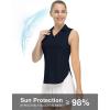imageTBMPOY Womens Golf Sleeveless Polo Collared Tennis Tank Tops Shirts UPF 50 Sun Protection Quick Dry AthleticNavy Blue
