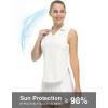 imageTBMPOY Womens Golf Sleeveless Polo Collared Tennis Tank Tops Shirts UPF 50 Sun Protection Quick Dry AthleticWhite