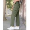 imageTBMPOY Womens Hiking Pants Quick Dry Convertible Lightweight Roll Up Cargo Pockets Travel Essentials Waterproof WorkArmy Green