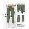 imageTBMPOY Womens Hiking Pants Quick Dry Convertible Lightweight Roll Up Cargo Pockets Travel Essentials Waterproof WorkArmy Green