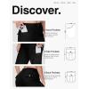 imageTBMPOY Womens Hiking Pants Quick Dry Convertible Lightweight Roll Up Cargo Pockets Travel Essentials Waterproof WorkBlack