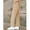 imageTBMPOY Womens Hiking Pants Quick Dry Convertible Lightweight Roll Up Cargo Pockets Travel Essentials Waterproof WorkKhaki