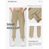 imageTBMPOY Womens Hiking Pants Quick Dry Convertible Lightweight Roll Up Cargo Pockets Travel Essentials Waterproof WorkLight Khaki