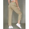 imageTBMPOY Womens Hiking Pants Quick Dry Convertible Lightweight Roll Up Cargo Pockets Travel Essentials Waterproof WorkLight Khaki