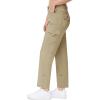 imageTBMPOY Womens Hiking Pants Quick Dry Convertible Lightweight Roll Up Cargo Pockets Travel Essentials Waterproof WorkLight Khaki