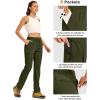 imageTBMPOY Womens Hiking Pants Water Resistant Lightweight Quick Dry Cargo Travel Fishing Work Camping Pant with 4 PocketsArmy Green