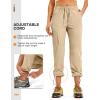imageTBMPOY Womens Hiking Pants Water Resistant Lightweight Quick Dry Cargo Travel Fishing Work Camping Pant with 4 PocketsLight Khaki