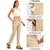 imageTBMPOY Womens Hiking Pants Water Resistant Lightweight Quick Dry Cargo Travel Fishing Work Camping Pant with 4 PocketsLight Khaki