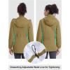 imageTBMPOY Womens Lightweight Rain Long Jackets Packable with Hooded Outdoor Hiking Waterproof Windbreaker Raincoats TravelArmy Green