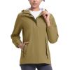 imageTBMPOY Womens Lightweight Rain Long Jackets Packable with Hooded Outdoor Hiking Waterproof Windbreaker Raincoats TravelArmy Green