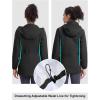 imageTBMPOY Womens Lightweight Rain Long Jackets Packable with Hooded Outdoor Hiking Waterproof Windbreaker Raincoats TravelBlack