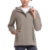 imageTBMPOY Womens Lightweight Rain Long Jackets Packable with Hooded Outdoor Hiking Waterproof Windbreaker Raincoats TravelGray