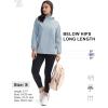 imageTBMPOY Womens Lightweight Rain Long Jackets Packable with Hooded Outdoor Hiking Waterproof Windbreaker Raincoats TravelLight Blue