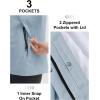 imageTBMPOY Womens Lightweight Rain Long Jackets Packable with Hooded Outdoor Hiking Waterproof Windbreaker Raincoats TravelLight Blue