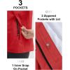 imageTBMPOY Womens Lightweight Rain Long Jackets Packable with Hooded Outdoor Hiking Waterproof Windbreaker Raincoats TravelRed