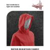 imageTBMPOY Womens Lightweight Rain Long Jackets Packable with Hooded Outdoor Hiking Waterproof Windbreaker Raincoats TravelRed