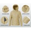 imageTBMPOY Womens Packable Down Jacket Lightweight Winter Puffer Jacket Hooded Warm Coat Waterproof Quilted Thermal JacketsKhaki