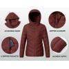 imageTBMPOY Womens Packable Down Jacket Lightweight Winter Puffer Jacket Hooded Warm Coat Waterproof Quilted Thermal JacketsWine Red