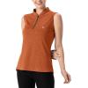 imageTBMPOY Womens Sleeveless Golf Polo Shirts UPF 50 Tennis Tank Tops Quick Dry Zip Up10orange