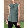 imageTBMPOY Womens Sleeveless Golf Polo Shirts UPF 50 Tennis Tank Tops Quick Dry Zip Up11cyan