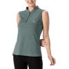 imageTBMPOY Womens Sleeveless Golf Polo Shirts UPF 50 Tennis Tank Tops Quick Dry Zip Up11cyan