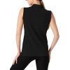 imageTBMPOY Womens Sleeveless Golf Polo Shirts UPF 50 Tennis Tank Tops Quick Dry Zip Up12black