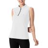 imageTBMPOY Womens Sleeveless Golf Polo Shirts UPF 50 Tennis Tank Tops Quick Dry Zip Up13white