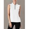 imageTBMPOY Womens Sleeveless Golf Polo Shirts UPF 50 Tennis Tank Tops Quick Dry Zip Up13white