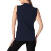 imageTBMPOY Womens Sleeveless Golf Polo Shirts UPF 50 Tennis Tank Tops Quick Dry Zip Up14navy