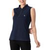 imageTBMPOY Womens Sleeveless Golf Polo Shirts UPF 50 Tennis Tank Tops Quick Dry Zip Up14navy