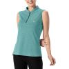 imageTBMPOY Womens Sleeveless Golf Polo Shirts UPF 50 Tennis Tank Tops Quick Dry Zip Up15light Cyan