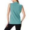 imageTBMPOY Womens Sleeveless Golf Polo Shirts UPF 50 Tennis Tank Tops Quick Dry Zip Up15light Cyan