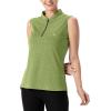 imageTBMPOY Womens Sleeveless Golf Polo Shirts UPF 50 Tennis Tank Tops Quick Dry Zip Up16fruit Green