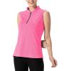 imageTBMPOY Womens Sleeveless Golf Polo Shirts UPF 50 Tennis Tank Tops Quick Dry Zip Up1rose