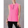 imageTBMPOY Womens Sleeveless Golf Polo Shirts UPF 50 Tennis Tank Tops Quick Dry Zip Up1rose