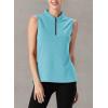 imageTBMPOY Womens Sleeveless Golf Polo Shirts UPF 50 Tennis Tank Tops Quick Dry Zip Up2light Blue