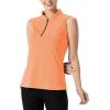 imageTBMPOY Womens Sleeveless Golf Polo Shirts UPF 50 Tennis Tank Tops Quick Dry Zip Up3dark Orange