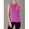imageTBMPOY Womens Sleeveless Golf Polo Shirts UPF 50 Tennis Tank Tops Quick Dry Zip Up4purple