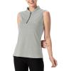 imageTBMPOY Womens Sleeveless Golf Polo Shirts UPF 50 Tennis Tank Tops Quick Dry Zip Up6light Grey